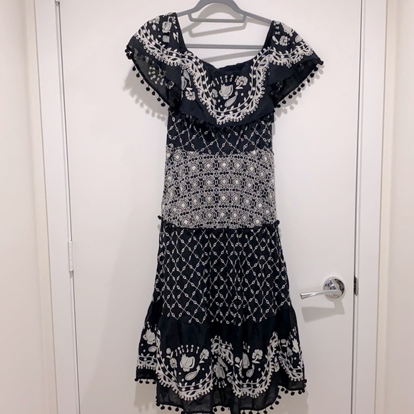 Off the shoulder Boho Embroidered Dress - Picture 2 of 2